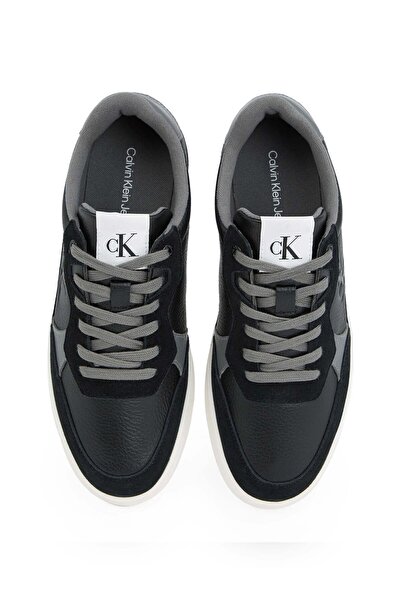 Calvin Klein Erkek Rahat Taban Renk Geçişli Süet Detaylı Deri Siyah Sneaker YM0YM01153-0GP