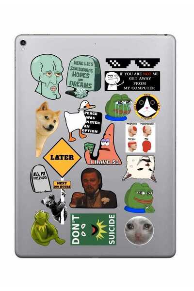 HEDİYENE BAK مجموعة ملصقات الكمبيوتر المحمول ذات طابع الإنترنت لجهاز MacBook Water Bottle Notebook Book Tablet