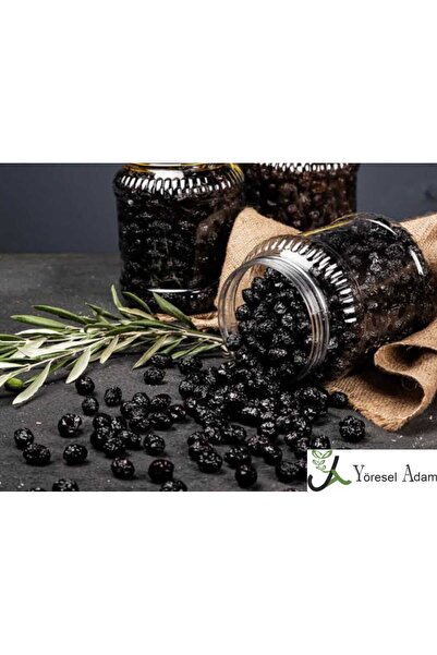 YÖRESELADAM Doğal Salamura Yağlı Siyah Zeytin Premium 1000 gr ( 201-230)