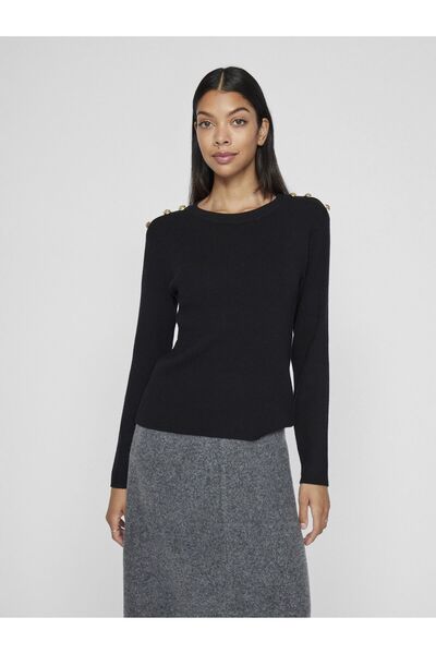 VILA Oberteil mit langen Ärmeln Rundhals