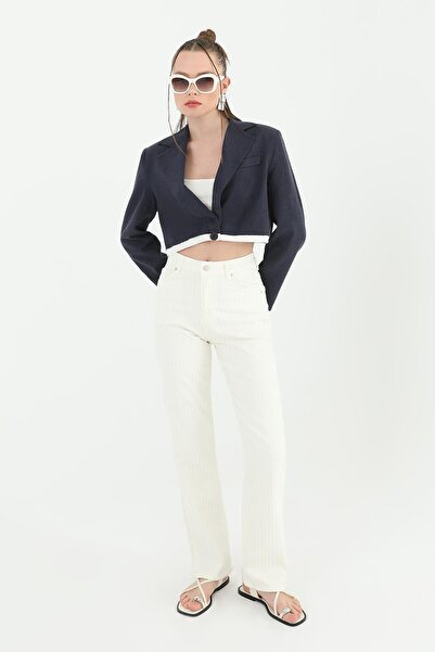 Soul Pantaloni de damă din denim cu dungi - 31877PNT - Ecru