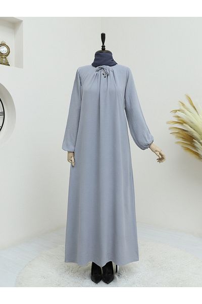 Modamorfo Ayrobin-Kleid mit gerafftem Kragen und Ballonärmeln