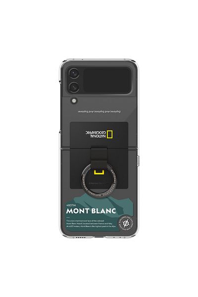 NATIONAL GEOGRAPHIC Mobile Cases Ring Strap Crystal Mont Blanc Flip 4 - Transparent