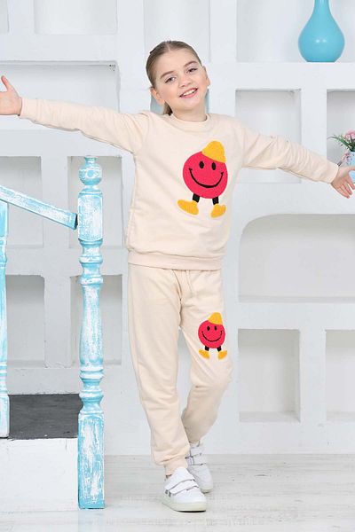 relax kids Smiley Embroidered Girl's Set