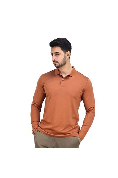 Giordano Men’s Flat Knit Collar Long Sleeve Liquid Touch Slim Fit Solid Color Polo