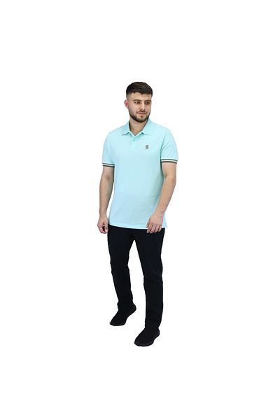 Giordano Men's Performance Slim Fit Lion Embroidery Solid Polo