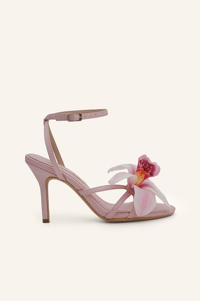 MARCATELLI Sandale cu toc Florence din satin roz