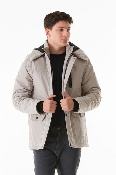 Fulla Moda Palton cu glugă cu buzunar dublu