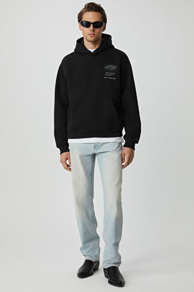 GRIMELANGE Legandary Men's Soft Black Sweatshirt