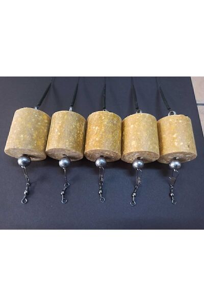 SAZAN RİG Küspe Aparatlı Yüzen Sarı Toplu Sazan Takımı 5’li Set (küspe Dahil)