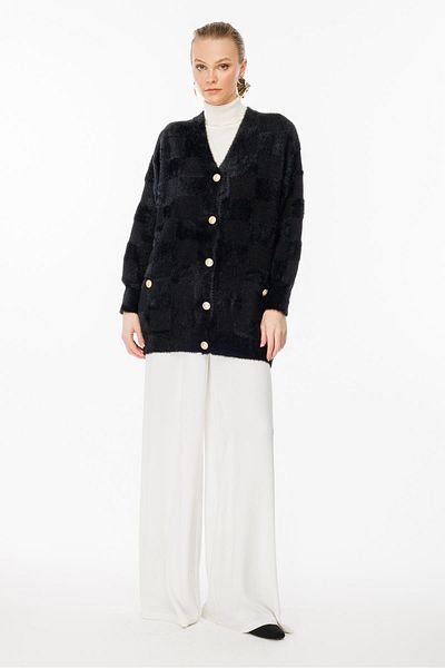 Ghisa Black Knitwear Cardigan
