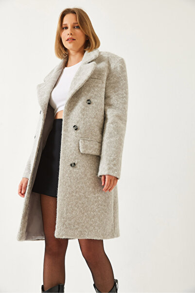 Bianco Lucci Women's Six Buttoned Pocket Stamp Coat 60261121