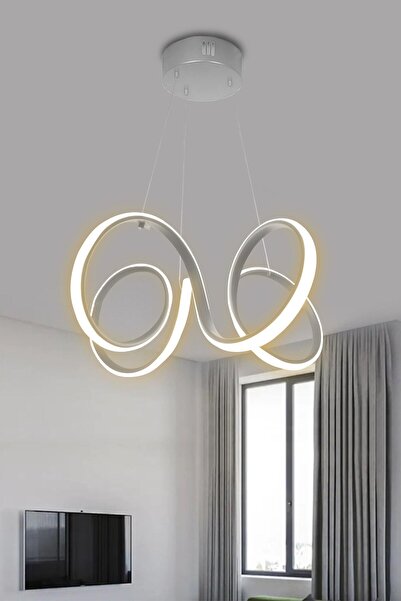 RSCOLLECTIONS 4 Kol Gri Kasa Modern Sarkıt Led Avize