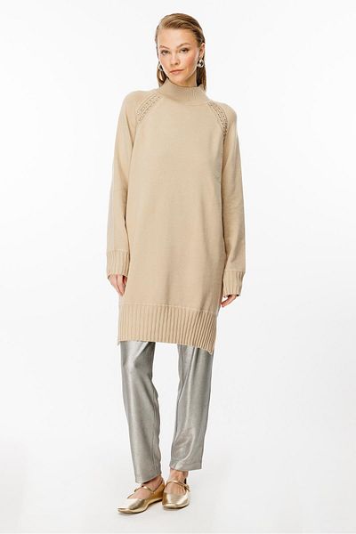 Ghisa Camel Turtleneck Knitwear Tunic