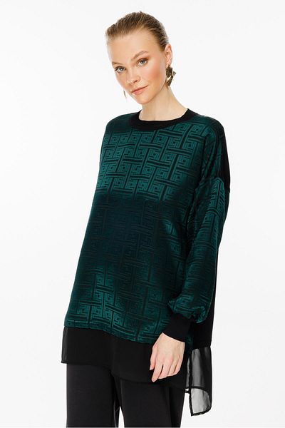 Ghisa Green and Black Tunic