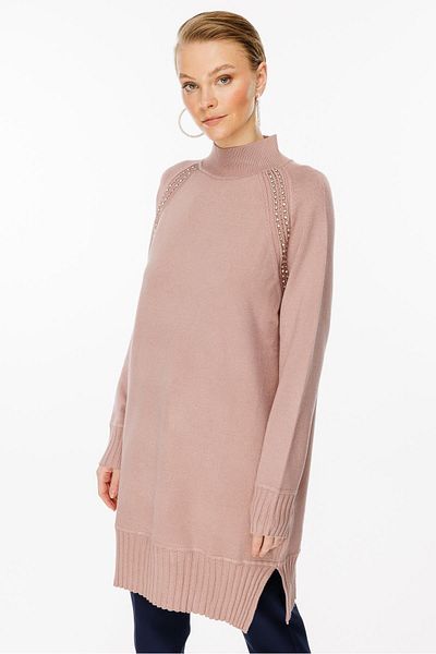 Ghisa Dusty Rose Turtleneck Knitwear Tunic