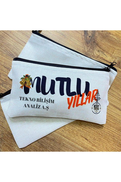 Kalemlik Dünyası New Year New Year's Eve Cloth Pen Holder Printed Pencil Case Name Can Be Written on It Volkbag