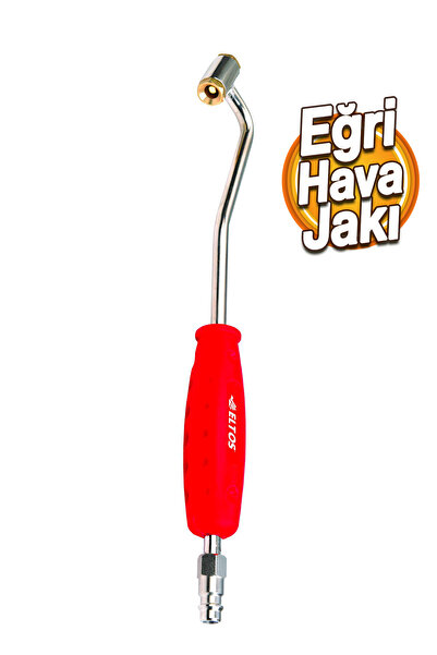 Eltos Kaplinli Kompresör Lastik Şişirme Eğri Hava Jakı Kırmızı Ehj 003