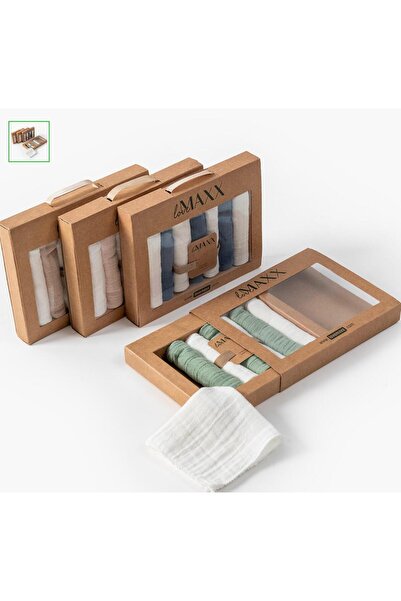 Unisex Kraft Kutulu 7'li Müslin Ağız Mendili