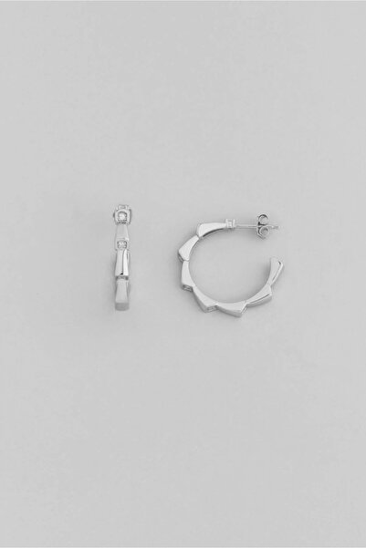 So CHIC... Gizli Çizgi 18 Ayar Beyaz Altın Kaplama Gümüş Küpe