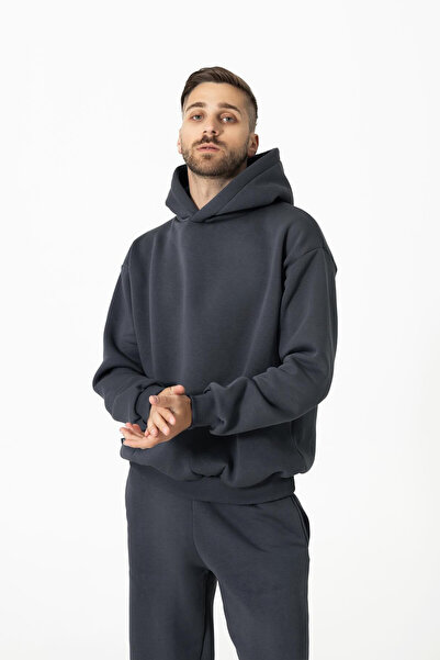 BayBayan Ανδρικό σετ χειμερινής φόρμας με κουκούλα με 3 κλωστές με τσέπες καγ...