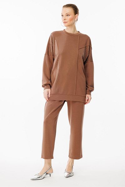 Ghisa Brown Stone Detailed Suit Set
