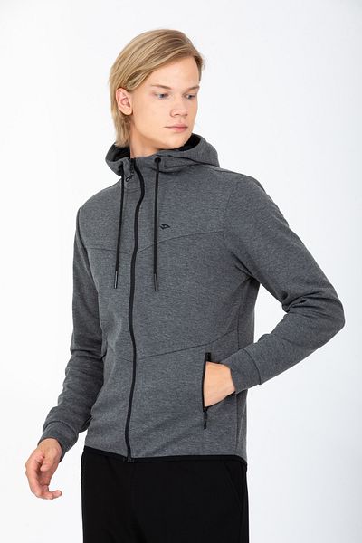 DYNAMO Men's Anthracite Hooded Cotton Zipper Sweatpants AS-170