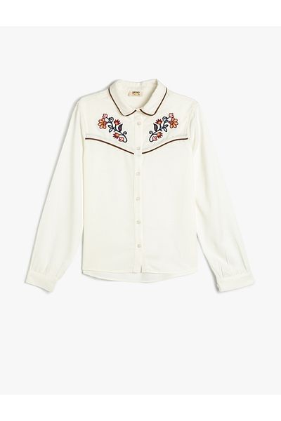Koton Ecru Girl's Shirt 5Wkg60085Aw