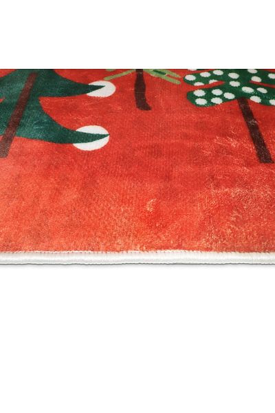 Aden Pine Tree Patterned Door Mat, Christmas Door Mat Woven Base - 40X60Cm