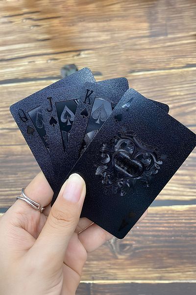 Weather Forecast Plastic Waterproof Black Skull Playing Cards - Cin500