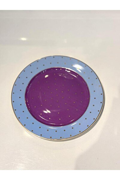 Kosova MAVİ PUANTİYELİ TEKLİ PASTA TABAK 20CM