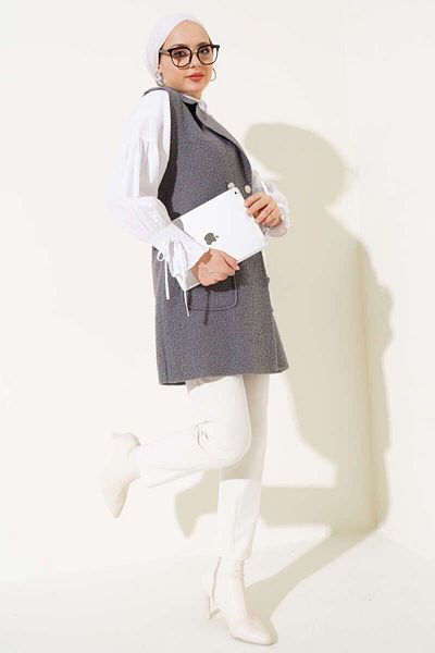 İPEK TUTUŞ Women's Boucle Vest