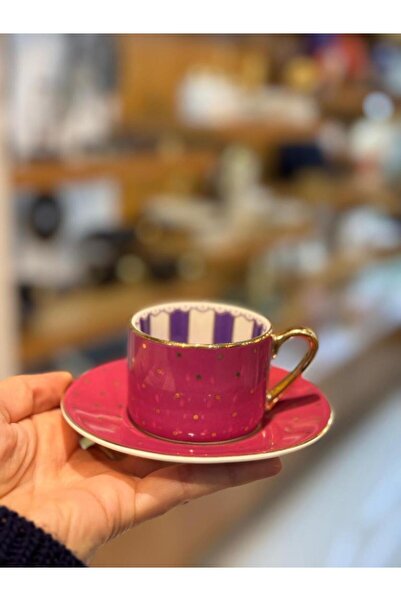 Kosova FUŞYA PUANTİYELİ TEK KİŞİLİK TÜRK KAHVESİ FİNCANI