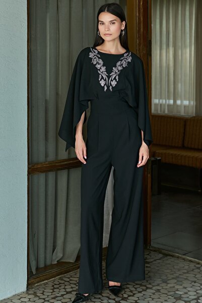 FEVER İşleme detaylı siyah tulum