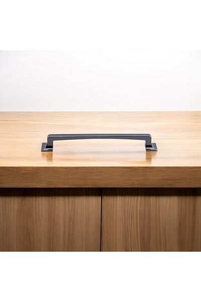 Badem10 Mâner metalic plat afumat Pelikan 160 mm Mobilier Bucătărie Sertar Dulap Mânere dulap Mâner