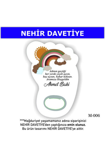 NHR MGNT (10 ADET) Ayak Açacak Magnet-yeni Doğan,6ay Kınası, Nişan,nikah,söz,...