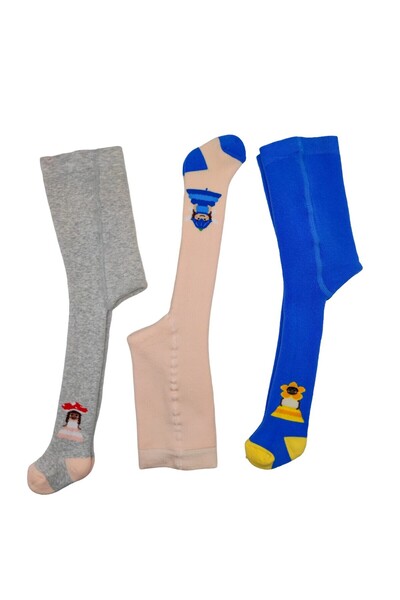 Defne Baby 3 Çift Havlu Pamuklu Kışlık Kız Çocuk Ve Bebek Külotlu Çorap