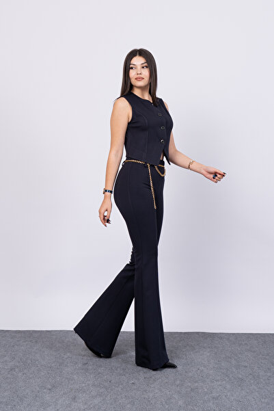 MissVina Τριγωνικό πλεκτό γιλέκο από ατσάλι 9120