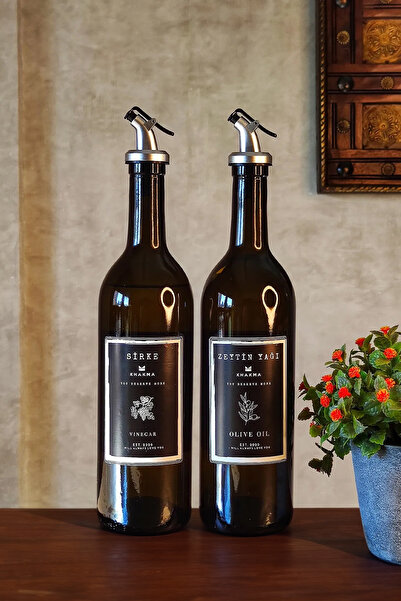 KHAKMA Amber Set of 2 750 Ml Olive Oil Vinegar Bottle Oil Pot Oil Bottle 750-sz-ss