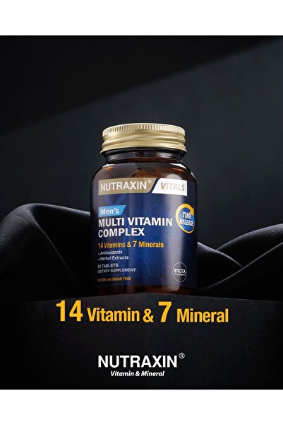 Nutraxin Erkekler İçin Özel Üretilen Zaman Salınımlı Multivitamin 60 Tablet + 100ml Jel Hediye