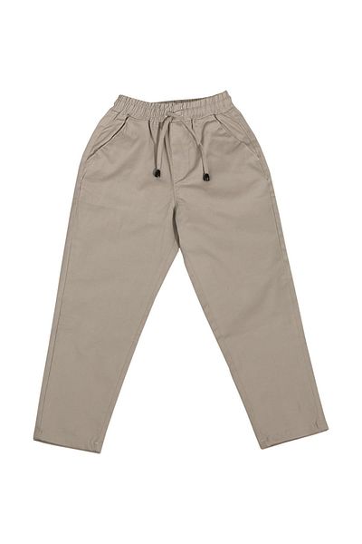 ASG TEKSTİL Beige Color Elastic Waist Lycra Children's Trousers