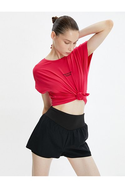 Koton Sports T-Shirt Bat Sleeve Crew Neck Printed