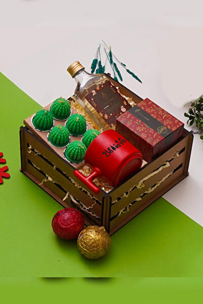 TrendHediye Yılbaşı , Yeni Yıl Hediye Seti  T Kulp Kupa ,  6'lı Kaktüs Mum , ...