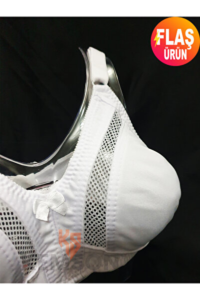 KEMSON Σουτιέν από ζέρσεϊ μεγάλου μεγέθους που αναπνέει χωρίς σύρμα με λεπτομέρεια 1ης Ποιότητα