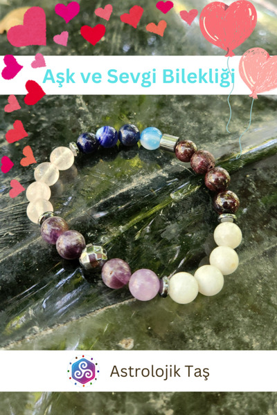 Tasarım Love and Affection Bracelet - Natural Stone - Certified (Pink Quartz, Moonstone, Lal Stone)