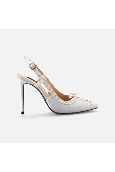 Rouge Kadın Saten Enjeksiyon Kösele Taban Kırık Beyaz Gece & Abiye Ayakkabı