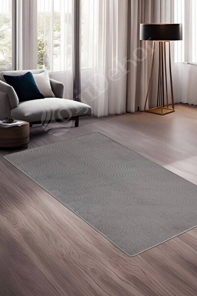 Dijidekor Covor de podea cu design modern, gri, lavabil, anti-alunecare, 60x300