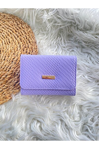 PİNK PEARL Kadın Lila Rengi Kilim Desen Bölmeli Cüzdan