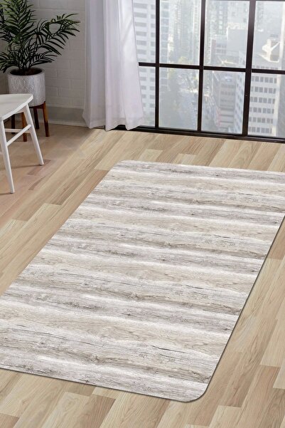 Dijidekor Halı Vizon Cool Ky7055 Yıkanabilir Saçaksız Kesme Ince Yolluk Kilim...