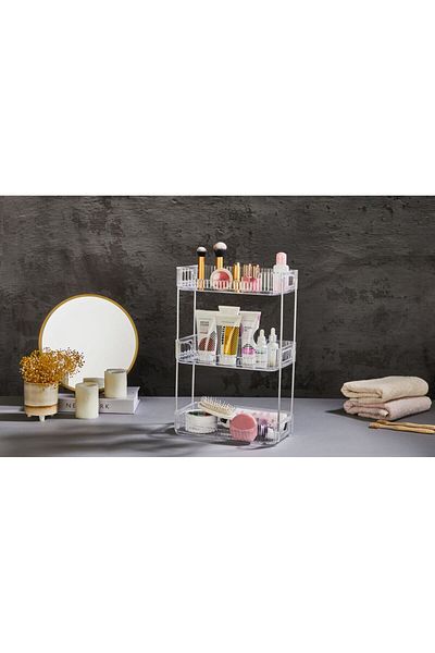 almital mobilya aksesuarları furniture accessories Trilivio 3 Tier Transparent Organizer κουζίνας, Organizer μπάνιου, Organizer ραφιών, Organizer μακιγιάζ